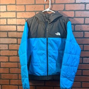 The North Face Womens Black and Blue Puffer Jacket